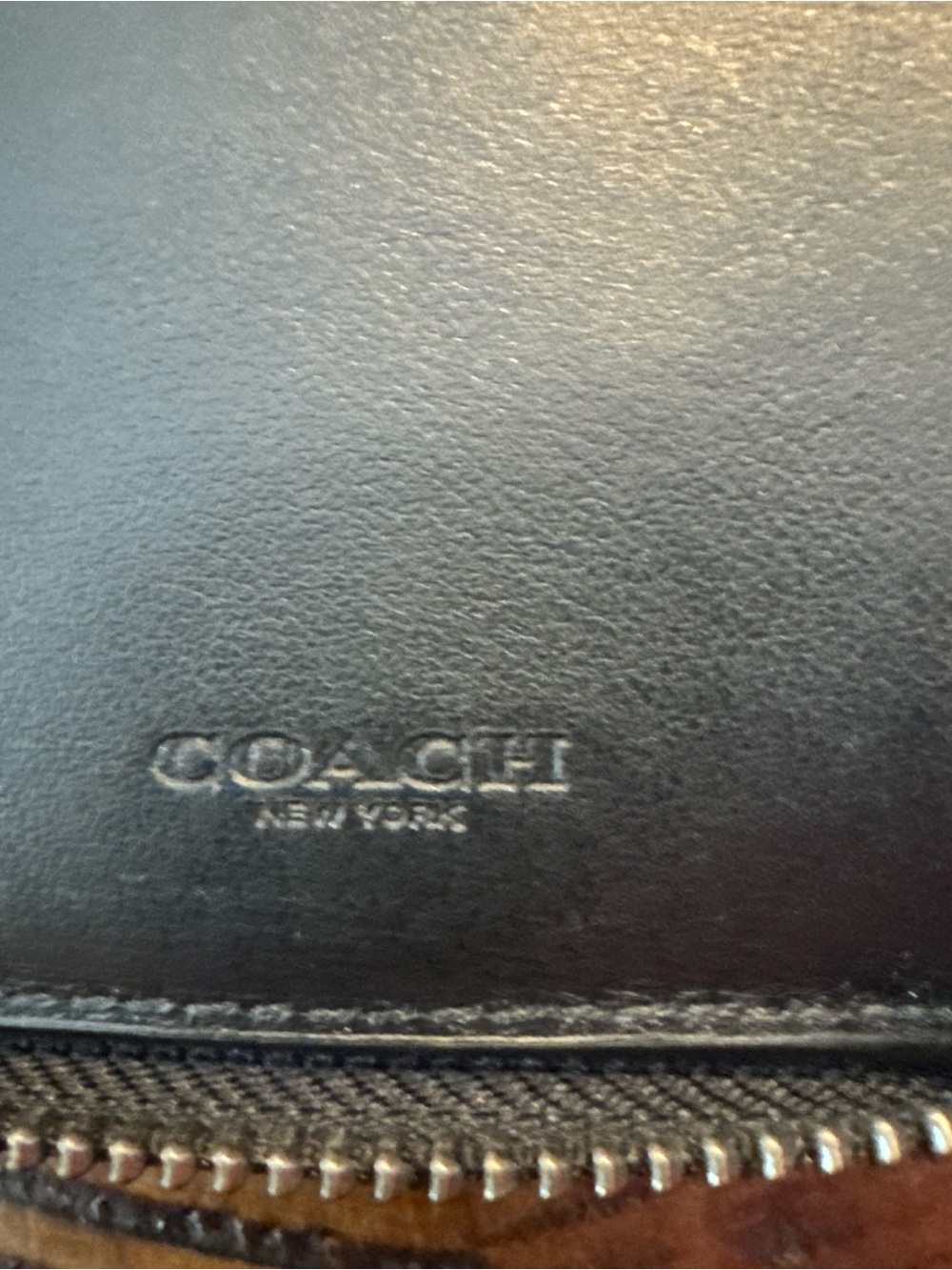 COACH Card Case Signature Leather Medium Zip Around Wallet In Signature Canvas - Picture 9 of 12